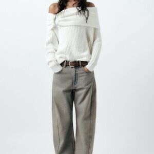 BLOGGER'S FAVE! Zara Knit Sweater White NWT sz Large